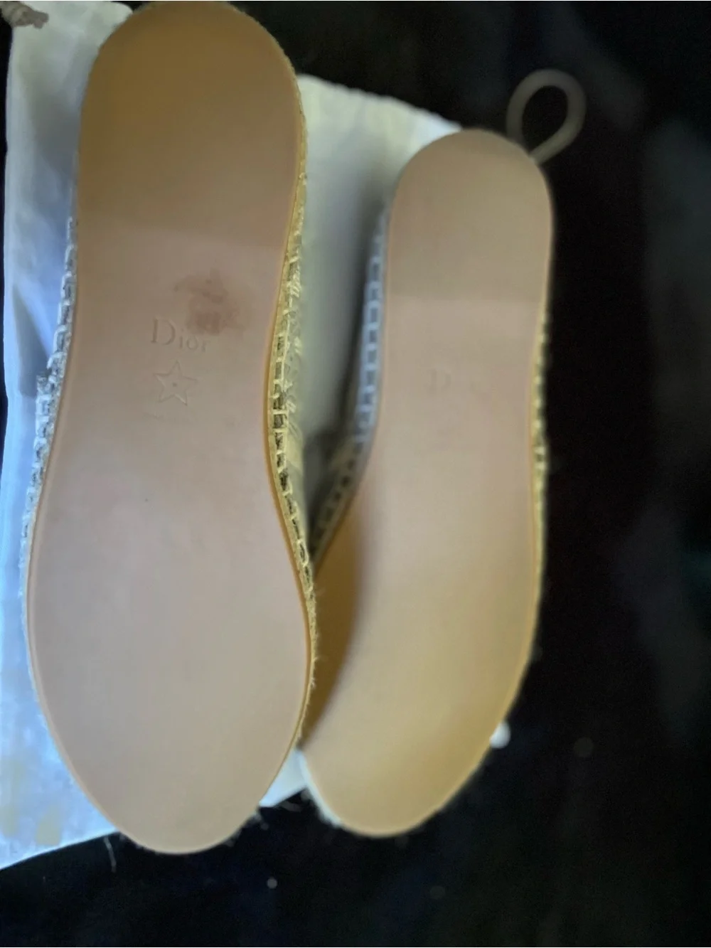 Authentic Christian Dior Gray Logo Espadrilles